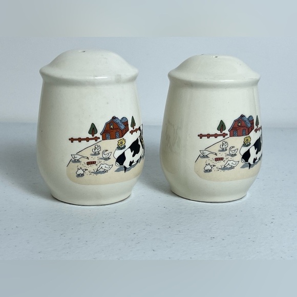 VTG Ceramic Barnyard Farm Animals Salt & Pepper Shaker Set Country Cottage Core - Picture 3 of 11